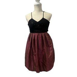 Vintage Jodi Kristopher Formal Dress Size 1 Black Rose Balloon Skirt Whimsy Goth